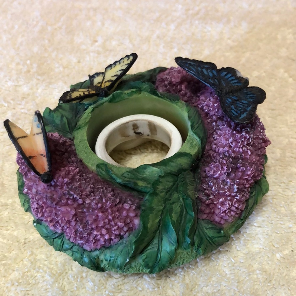Candle Capper Butterfly Themed In Lilac's Fits Yankee Candle Large Jar